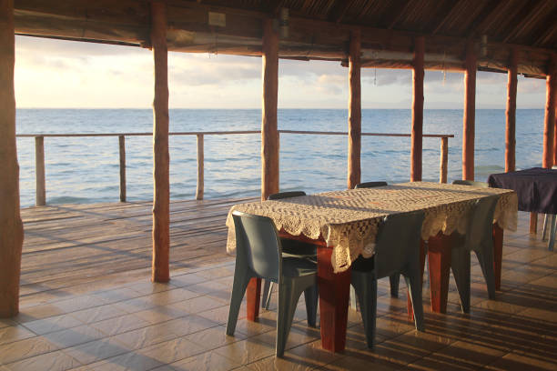 istock A dining space that facing sunset beach view of Savai'i, Samoa 1174753947
