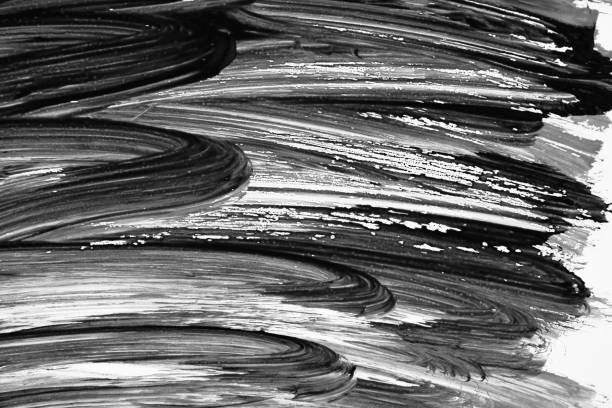 istock Abstract gouache paint strokes in black and white painting for backgrounds 1174754922