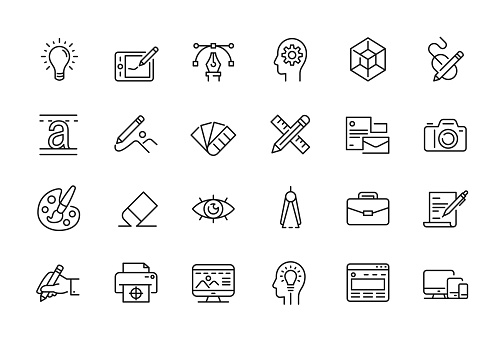 20 Graphic design related icons design