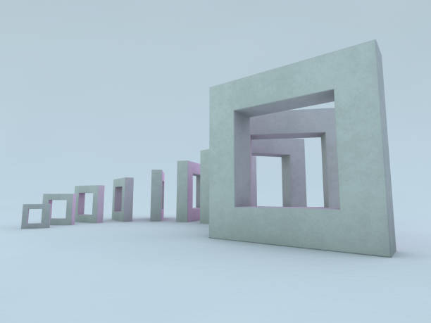 istock Abstract geometric background with shapes. 3D 1174766506