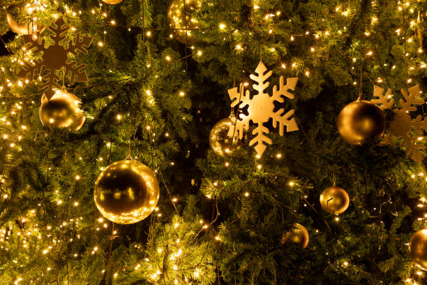 istock Close-up Christmas tree in night 1174769602