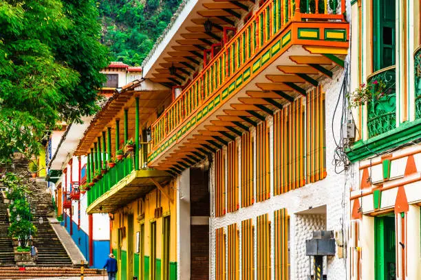 Jerico, Colombia, Antioquia, streets of the colonial city, located in the southwest of Antioquia, Colombia
