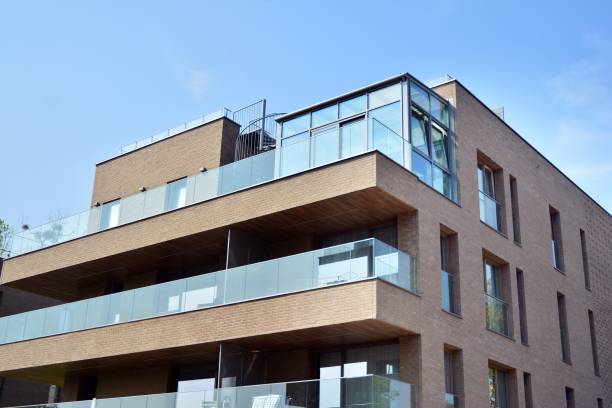 istock Modern apartment buildings on a sunny day with a blue sky. 1174770131