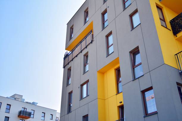 istock Modern apartment buildings on a sunny day with a blue sky. 1174770949