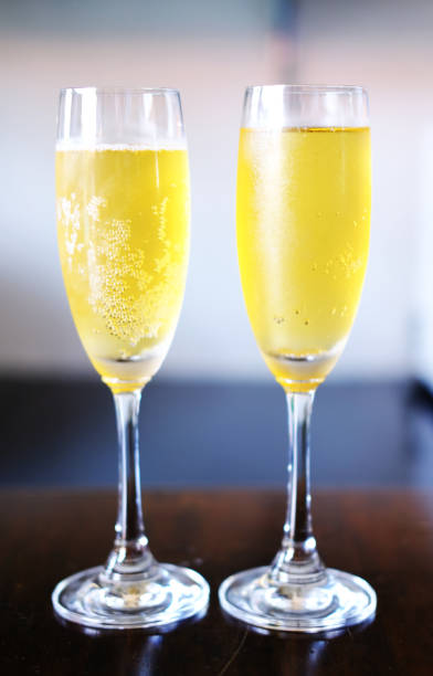 Close up champagne on table