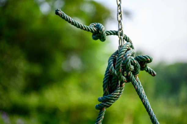 Rope Knot in Closeup. stock photo