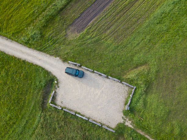 istock Birds eye view of a car parking 1174779326