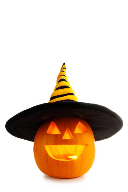 istock Halloween pumpkin with witches hat 1174783616