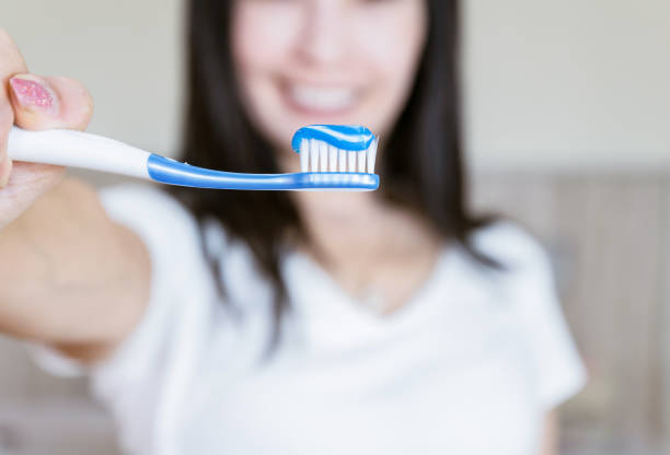 istock Toothpaste and toothpaste Dental care for women 1174783676