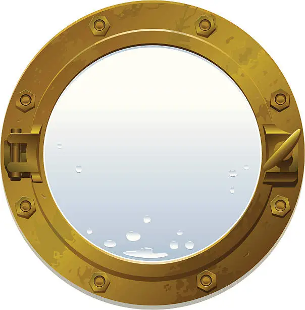 Vector illustration of Brass porthole