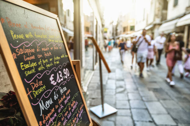 istock Restaurant menu board in Italy: Venezia 1174785065