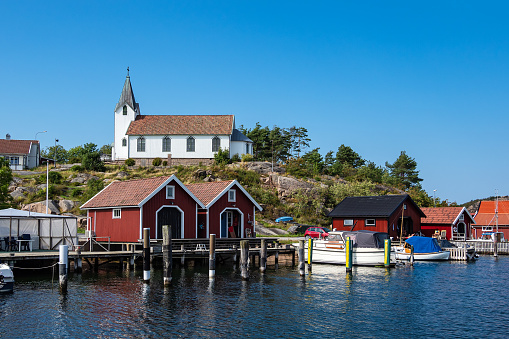 View to the city Hamburgsund in Sweden.