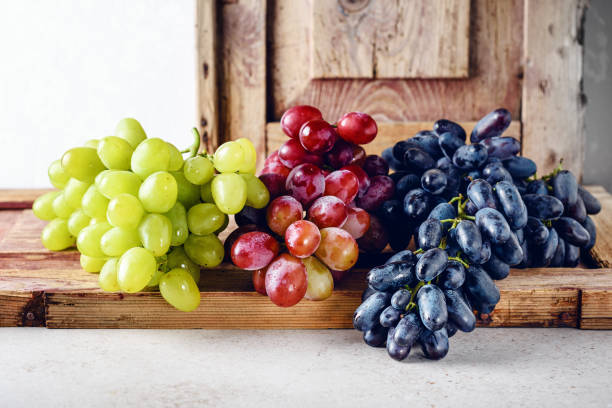 istock Assorted grapes on a wooden board. 1174791739