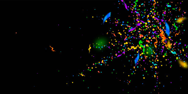 istock Streamers and confetti. Colorful tinsel and foil r 1174792771