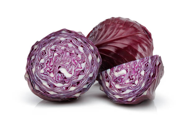 istock Sliced fresh red cabbages isolated 1174795808