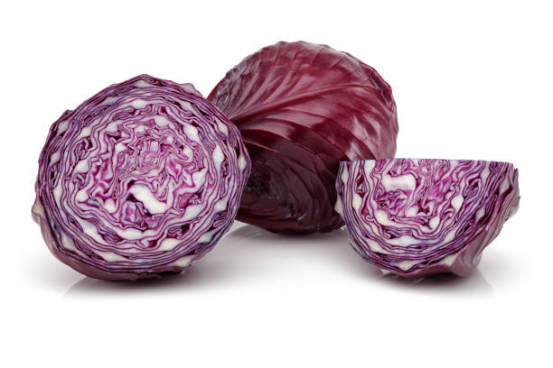 istock Sliced fresh red cabbages isolated 1174795828