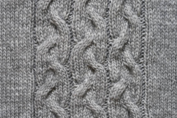 istock Gray knitted texture. Handmade Knitwear. Background 1174797730