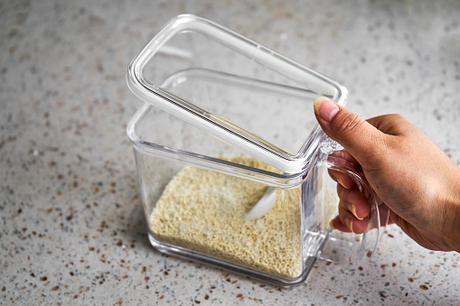 Msg Boxes Open The Msg Seasoning Box By Hand Stock Photo - Download Image Now ...