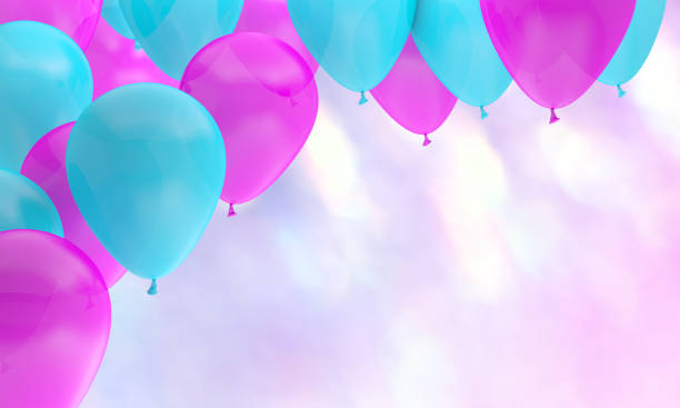 istock balloon purple blue birthday background party 1174803740