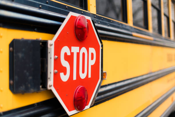istock Close ups of yellow school bus 1174805127