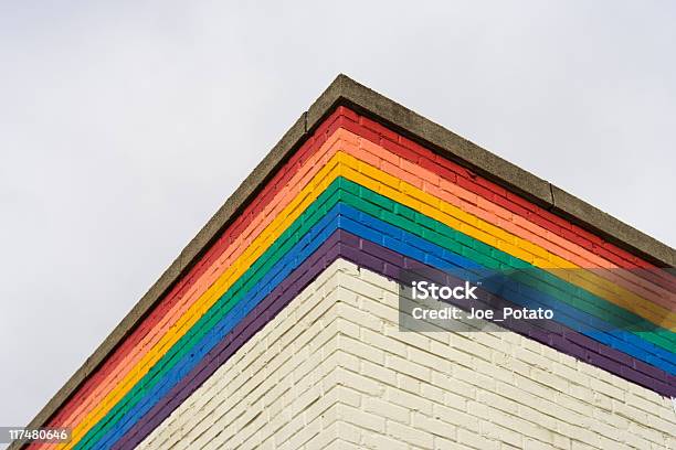Rainbow Corner Stock Photo - Download Image Now - Brick, Building Exterior, Built Structure