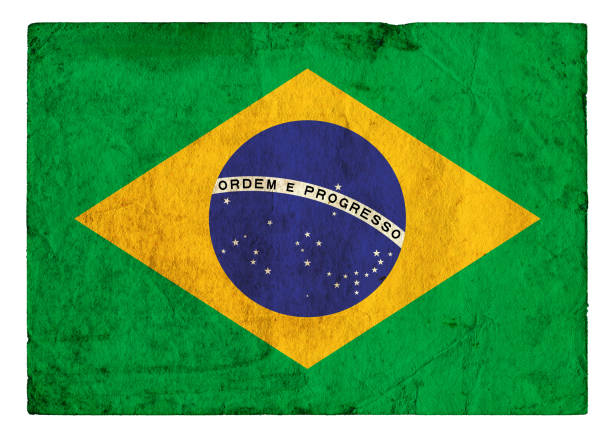 istock Flag of Brazil with canvas background 1174810090