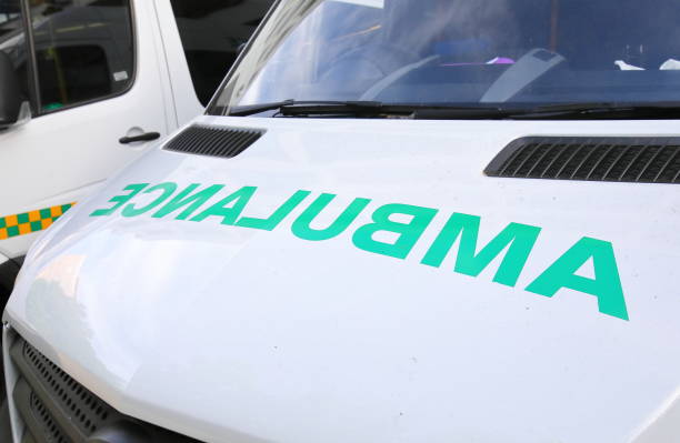 istock Ambulance car sign London UK 1174811401