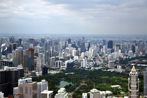 Panoramic skyline view of Bangkok