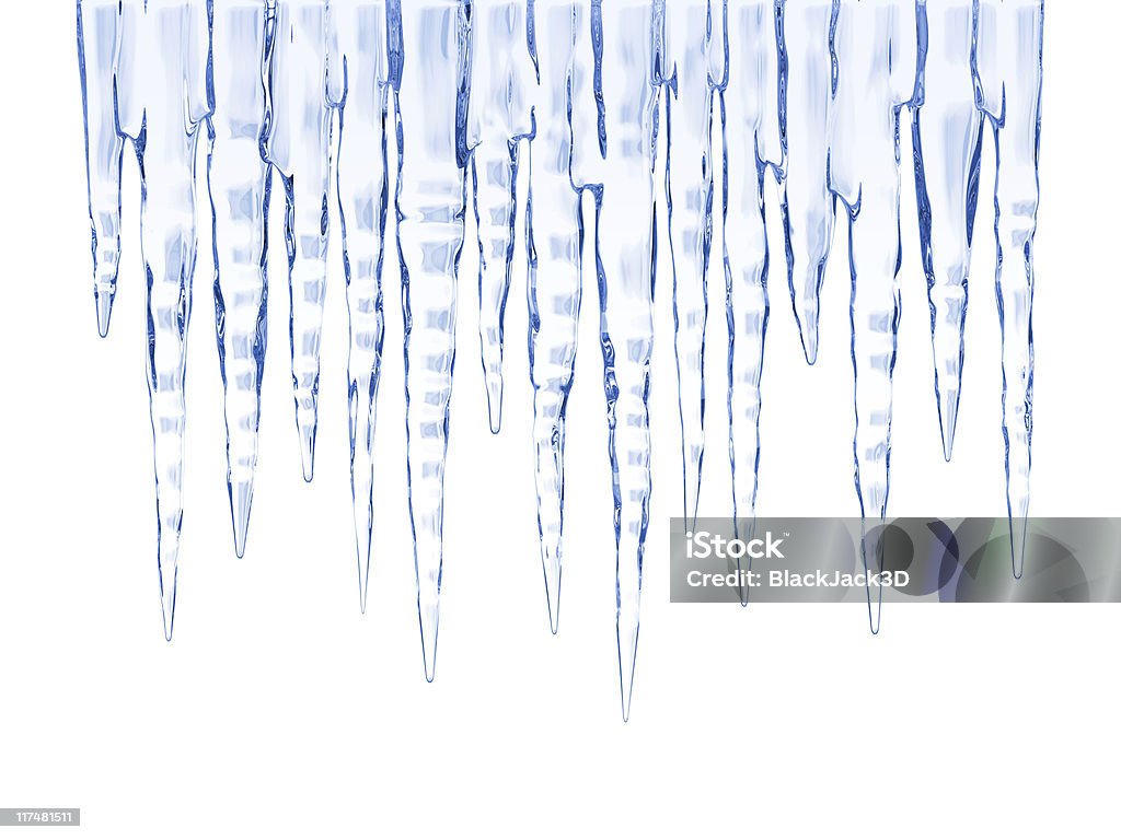 Glaçons. Isolé sur blanc - Photo de Stalagtite libre de droits