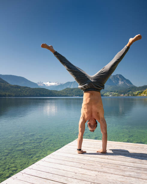 Side View Of Woman Doing Yoga