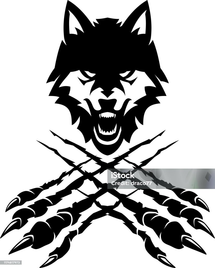 Wolves Rip Wolf Rip Clawed Paper Mascot Stock Illustration - Download Image Now ...