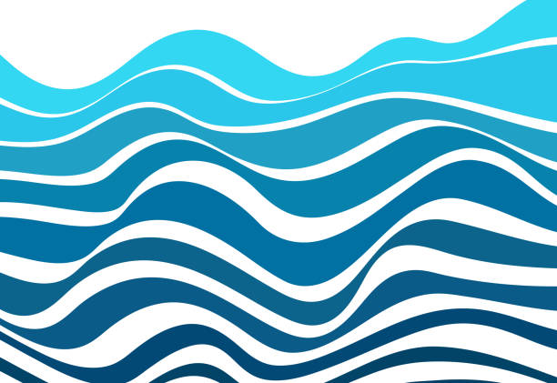 illustrations, cliparts, dessins animés et icônes de fond d'onde d'eau. la couleur de la mer fait rage comme les vagues. - blue plate