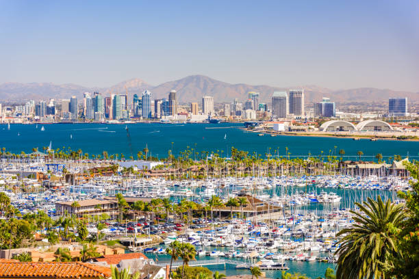 san diego, california, usa cityscape - day san diego california harbor downtown district fotografías e imágenes de stock