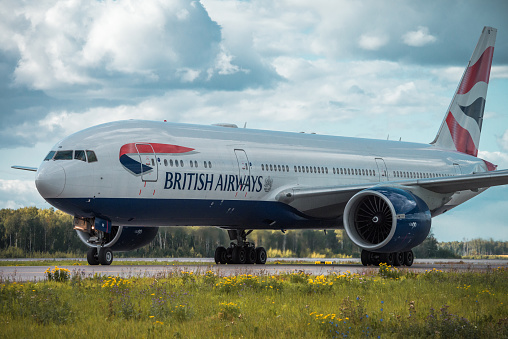 MOSCOW, RUSSIA, SEPTEMBER 14 2019: British Airways Boeing 787-900  is taxiing at Domodedovo Airport (DME)