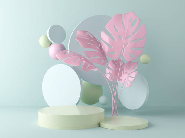 istock abstract geometric shape pastel color scene minimal 1174823116