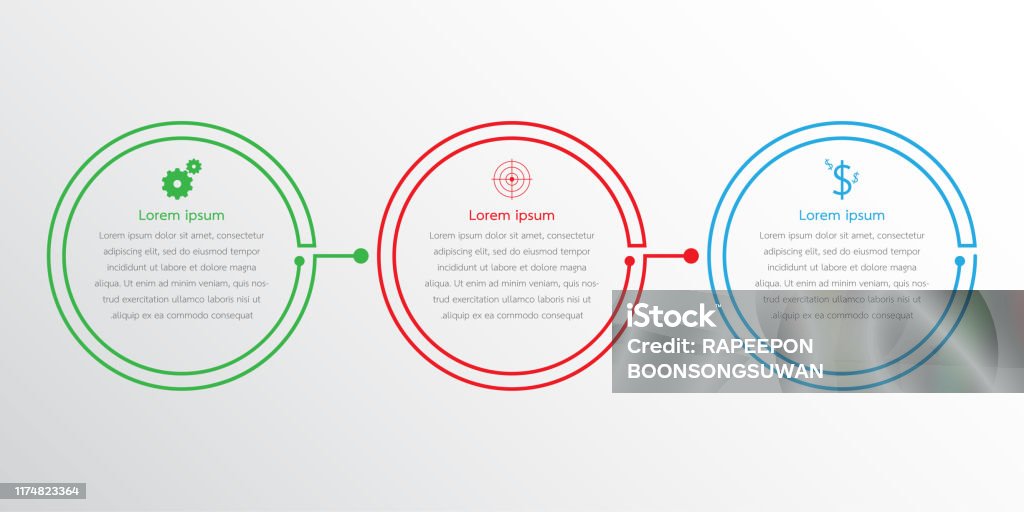 Three Topic Template Vector Infographic Templates Used For Detailed Reports All 3 Topics ...