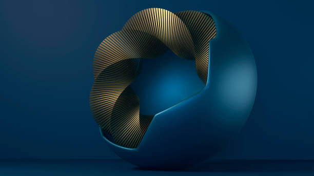 istock Sphere is cracked open and reveals abstract design 1174823395