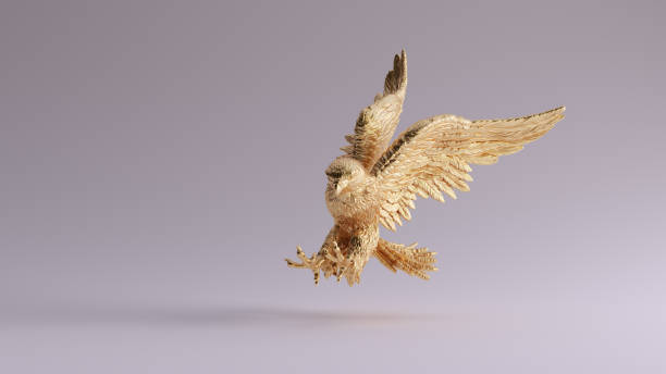 istock Gold Eagle in Flight Hunting Sculpture 3 Quarter Left View 1174824628