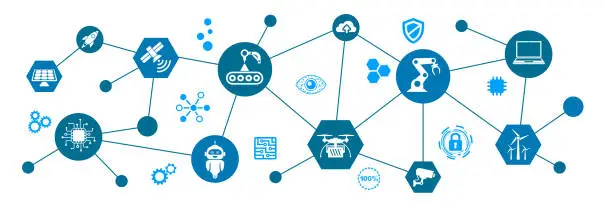 Vector illustration of Industry 4.0 infographic concept factory of the future – for stock