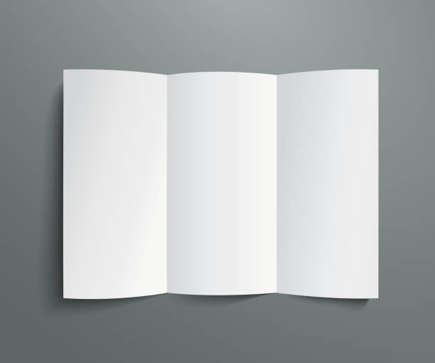 istock Curved blank of paper with shadows lie on a gray background. A4 paper page, mockup, sheet on the table - stock vector 1174830203