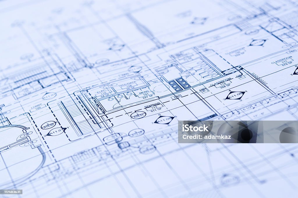 Blueprints - Foto de stock de Cianotipo - Plano libre de derechos