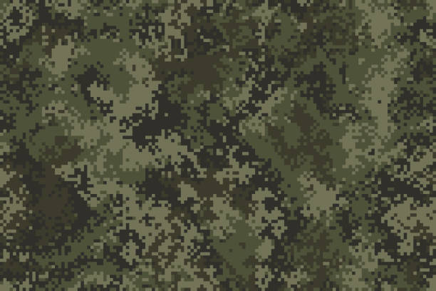 professionelle nahtlose pixel-sommer-tarnung für ihre produktion oder ihr design - camouflage stock-grafiken, -clipart, -cartoons und -symbole