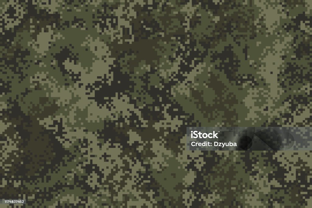 Professionele naadloze pixel zomer camouflage voor uw productie of ontwerp - Royalty-free Camouflage vectorkunst