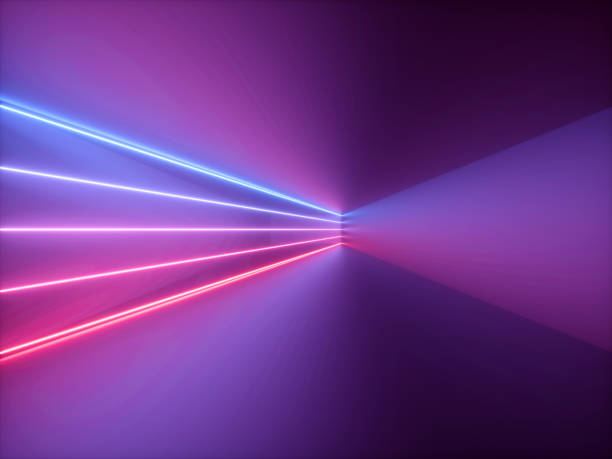 istock 3d render, pink red blue neon light, abstract background with glowing lines, cyber space in virtual reality, night club room interior, fashion podium or stage, empty corridor in ultraviolet spectrum 1174840462