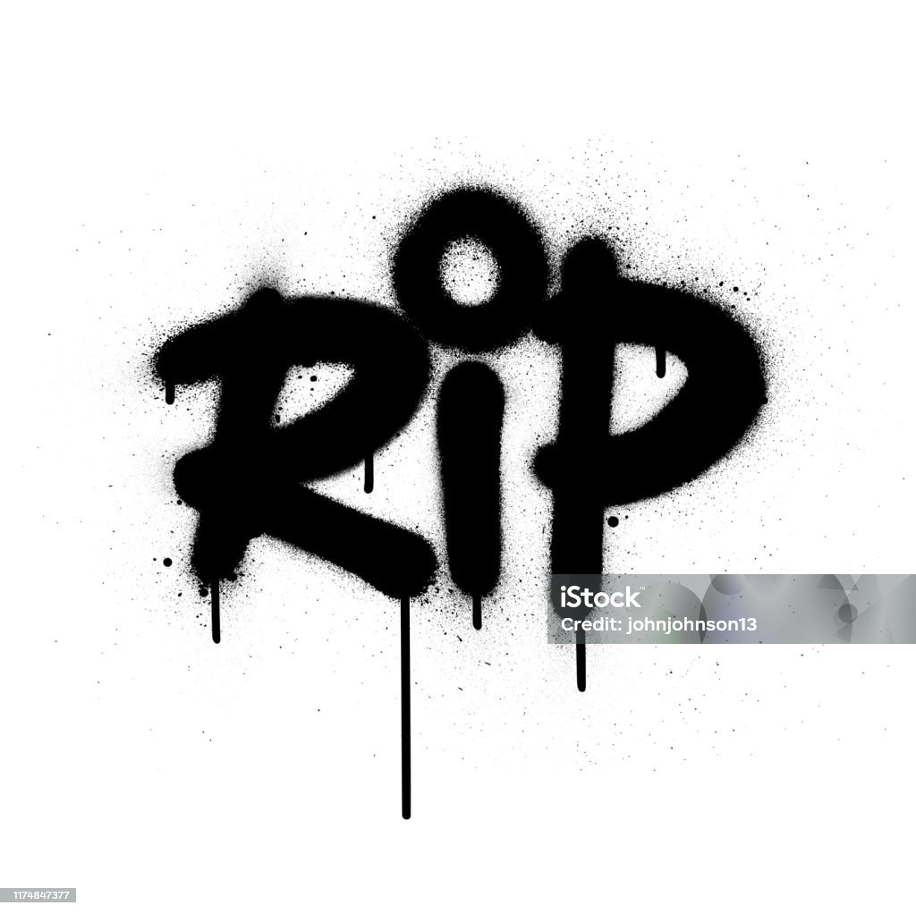 Graffiti Rip Rest In Peace Abbreviation Sprayed In Black Over ...