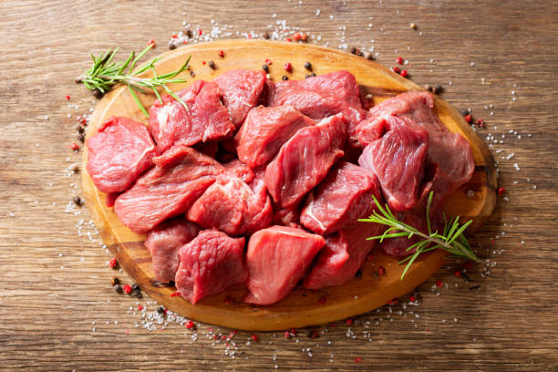 istock fresh chopped meat with rosemary on wooden board 1174848370