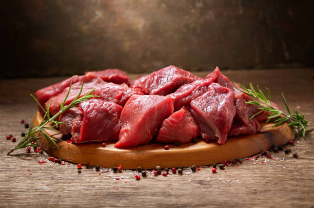 istock fresh meat with rosemary on wooden board 1174848379