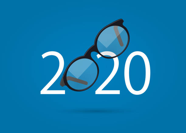 illustrations, cliparts, dessins animés et icônes de lunettes et année 2020 - eyewear eyesight new personal accessory