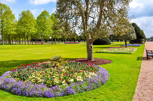 Spring in Hampton court gardens, London, United Kingdom