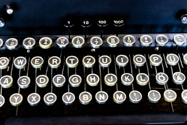 istock Keyboard of an old black typewriter 1174853733